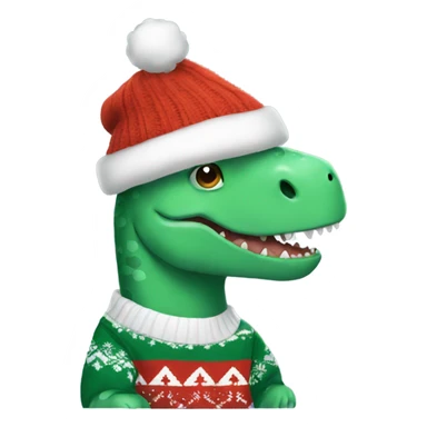 A Dino wearing a Christmas Sweater sticker