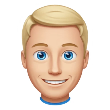 Dave England (b.1969) with blue eyes sticker