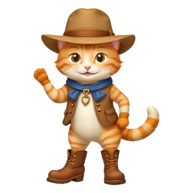 Puss in Boots character with classic hat and boots sticker