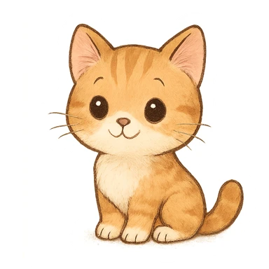 cute cat sitting, adorable and charming, general style sticker