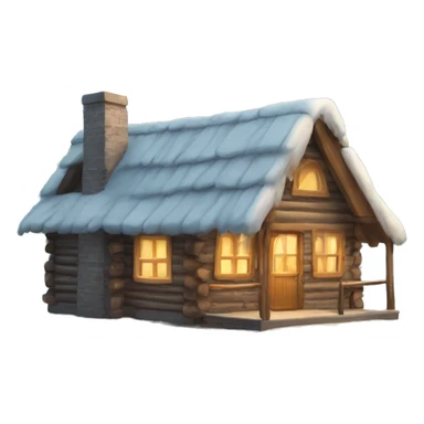 winter cabin sticker