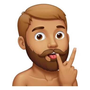 Guy with beard nom nom nom licking fingers sticker