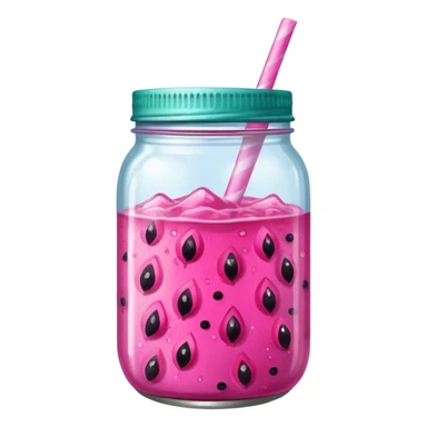 Dragonfruit drink in a mason jar  sticker