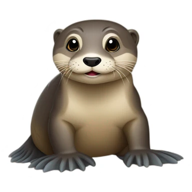 Loutre sur tortue sticker