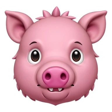 Chibi style stuffed animal boar. I has buttons for eyes and exaggerated stitching sticker