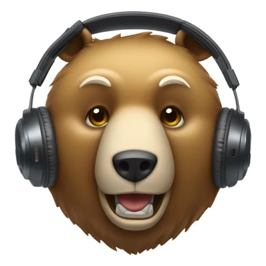 Bear with gaming headset head banging sticker