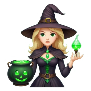 Nicole Kidman making green glowing potion in witch costume sticker