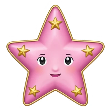 Pink star (flat, with little stars beside it) sticker