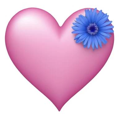 Pink heart with cornflower blue outline sticker