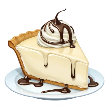 Slice of pale cream pie with melted ice cream dripping off of it sticker