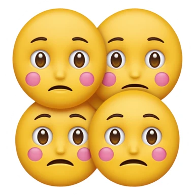 two emojis not happy stuck together no pink cheeks only two  sticker