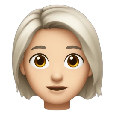 brown eyes, brownish hair, white skin, pink cheaks sticker