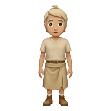 beige ancient man skirt cloth sticker