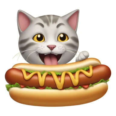 Cat eating hotdogs sticker