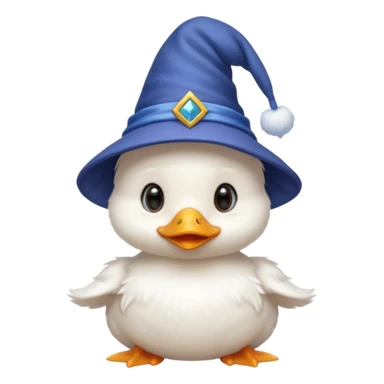white baby duck with wizard hat
 sticker