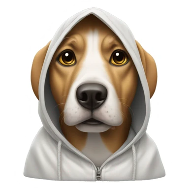Dog wear a hood sticker