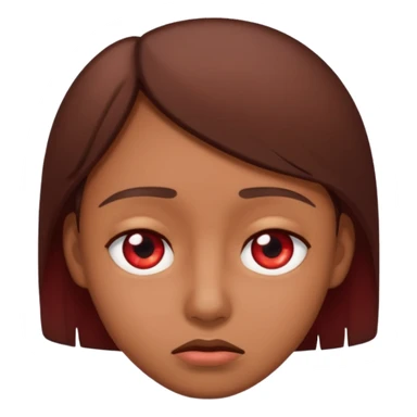 very tired with red-ish eyes. circle emoji brown skin tone sticker