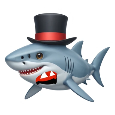 Shark with a top hat sticker