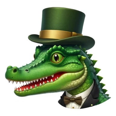 Crocodile with a top hat and monocle sticker