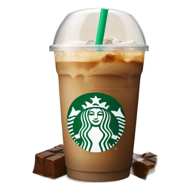 Starbuck ice coffee with ice cubes sticker