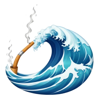 ocean wave smoking a cigarette sticker