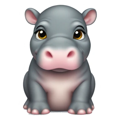 a baby pygmy hippo (moo deng)  sticker