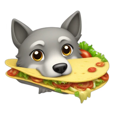 loup qui mange  un tacos sticker