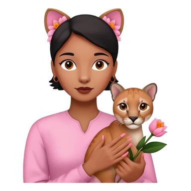 a flower in hand that holds the puma sticker
