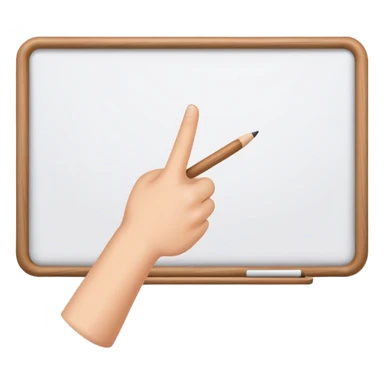 Hand holding Woodstick pointing whiteboard sticker