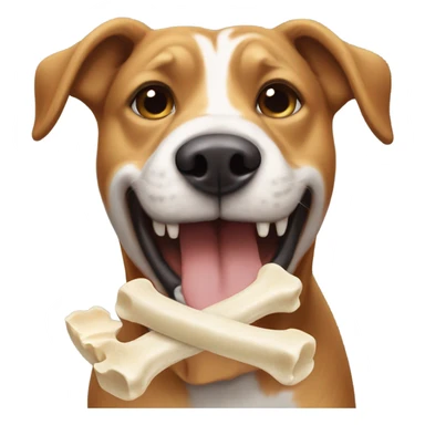 Face eating dog bone sticker