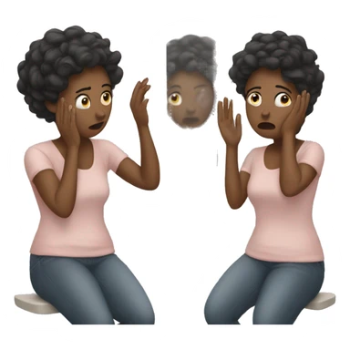 a woman who worries in the mirror sticker