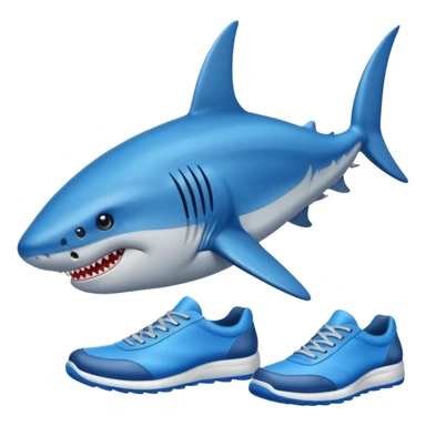 Tiburón con zapatos azules  sticker