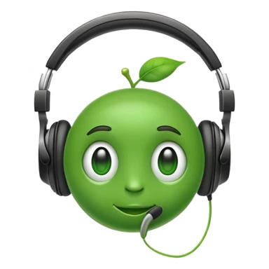 green pea wearing headphones sticker