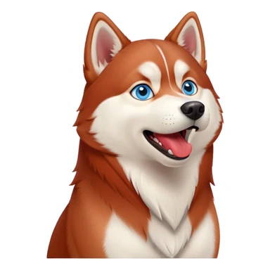 cute, disney-style red siberian husky with blue eyes, howling sticker