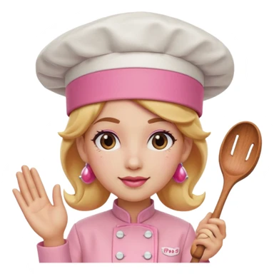 Pink chef hat princess peach with a hand sticker