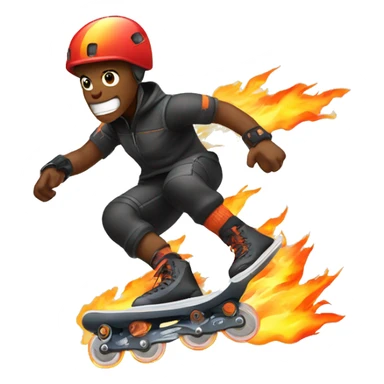 rollerblading with fire and thunder sticker