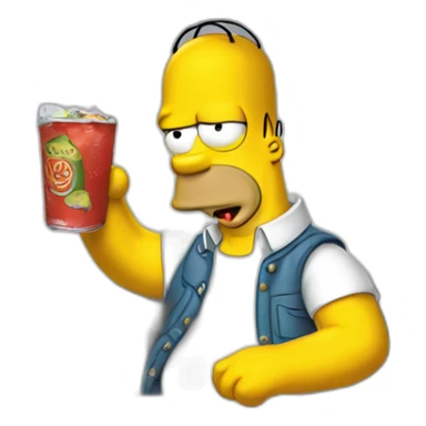Homer simpson qui boit un soda sticker