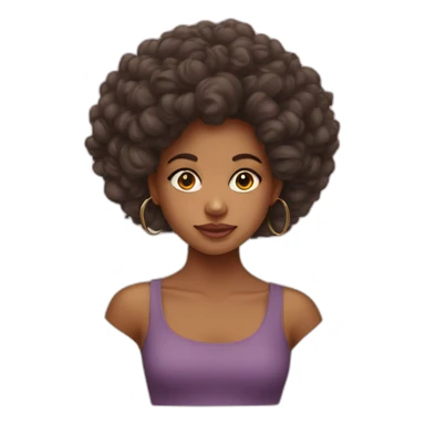 a mixed young girl with big hair and hoop earrings sticker