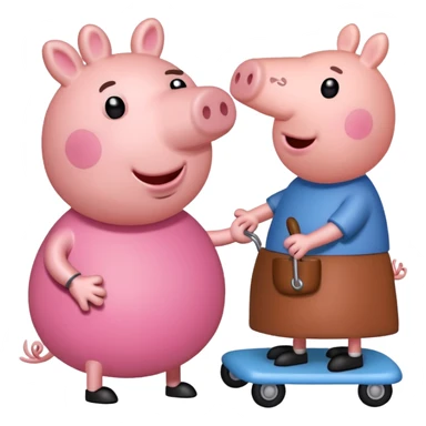 Peppa pig doing the griddy sticker