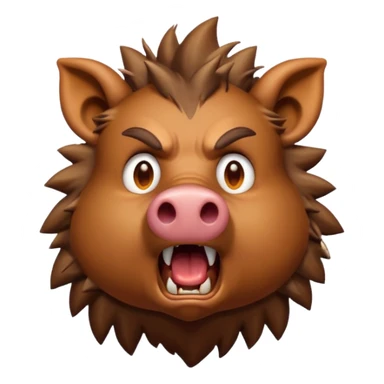 A shocked boar, with its top head exploding from shock a mix of 🐗 facing forward, and this emoji-🤯 sticker