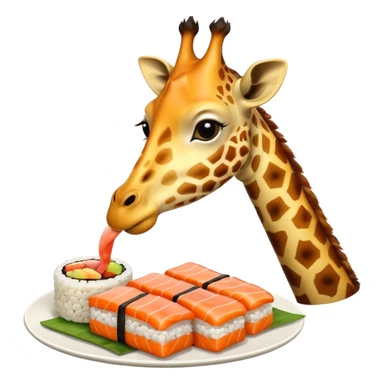 Giraff eating sushi sticker