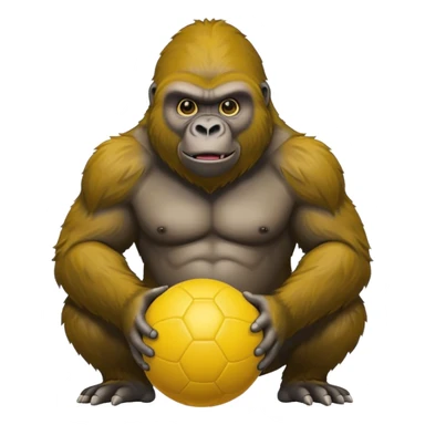 Gorilla with yellow kickball sticker