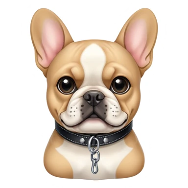 French Bulldog in black leather with whip sticker