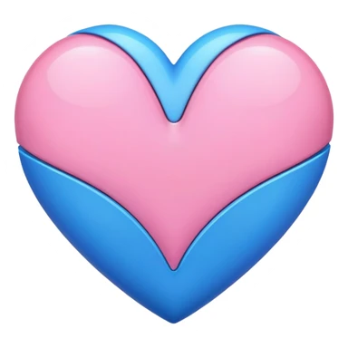 a pink and blue heart combined, split down the middle sticker