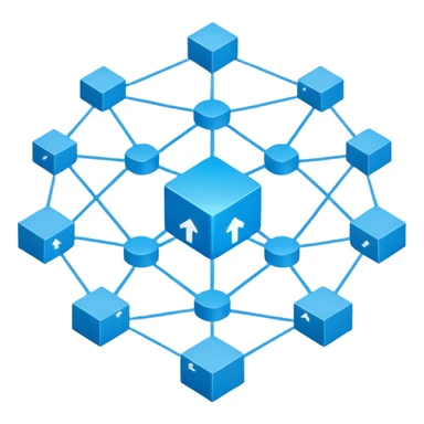 circular network with packages as nodes at intersections sticker