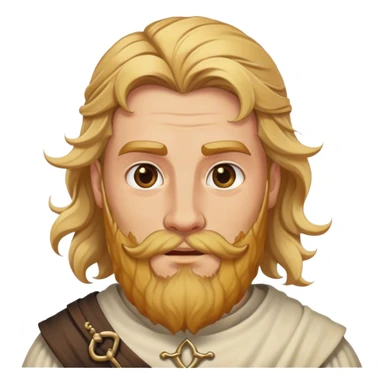 Medieval male honey blonde beard with wild untamed waves sticker
