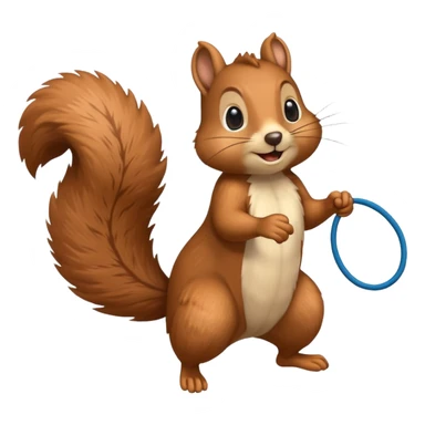 Squirrel playing jump rope sticker