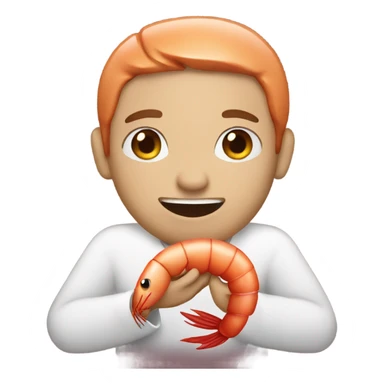 shrimp holding a shrimp holding a shrimp  sticker