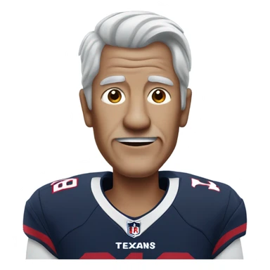 Old man with gray hair in Houston Texans jersey  sticker