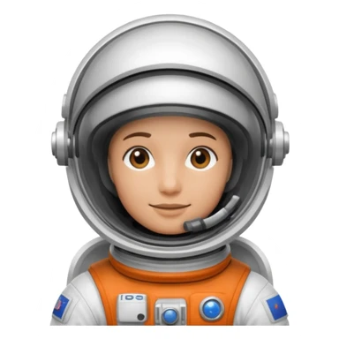 Astronaut in white EVA suit with silver visor helmet sticker